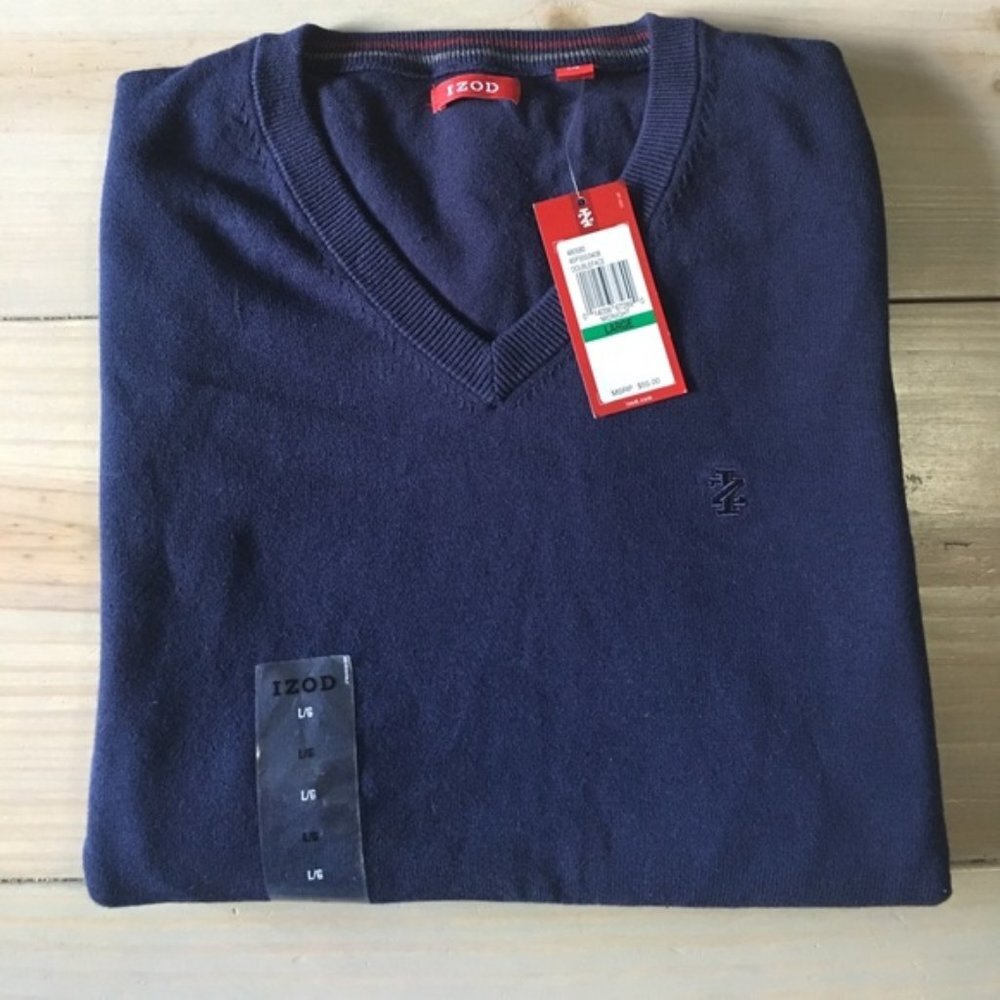 IZOD Navy V-Neck Sweater Size XL Tall NEW